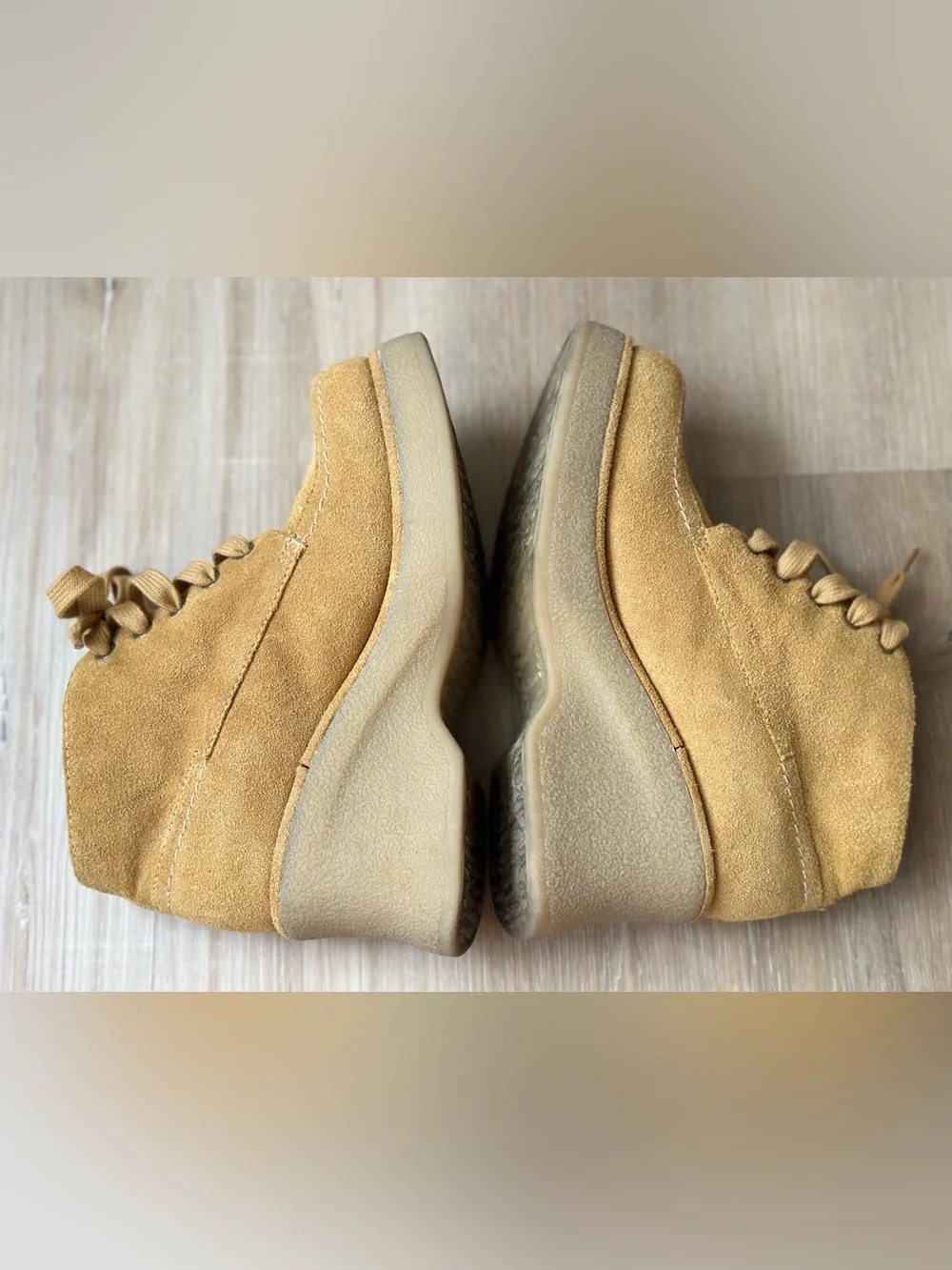 Vintage No Boundaries Chunky Platform Boots Brown Suede Lace Up Moc Toe Y2K